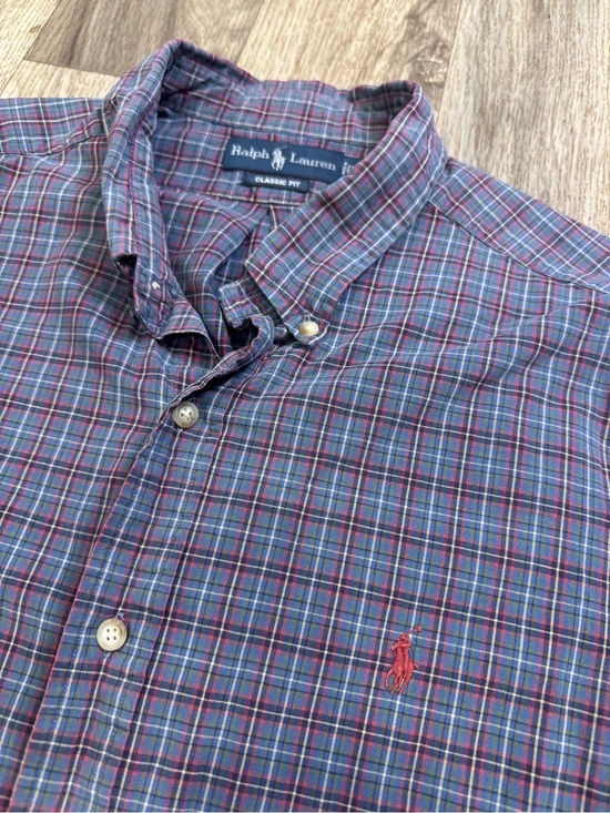 Ralph Lauren Other - Ralph Lauren Men’s XXL Classic Fit Plaid Shirt Long Sleeve Blue Red Pony